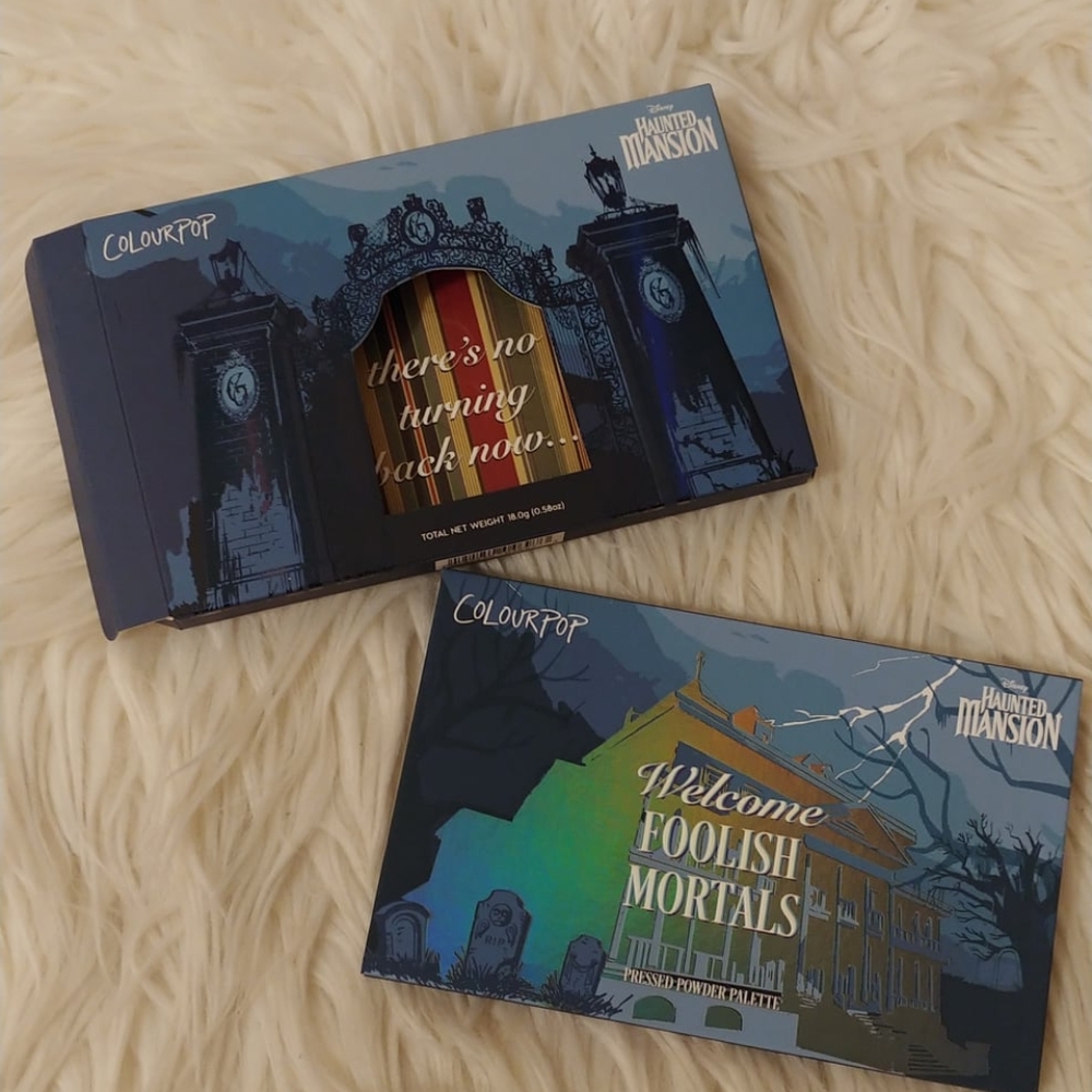 🖤FIRM! NWT COLOURPOP X DISNEY HAUNTED MANSION WELCOME FOOLISH MORTALS PRESSED P